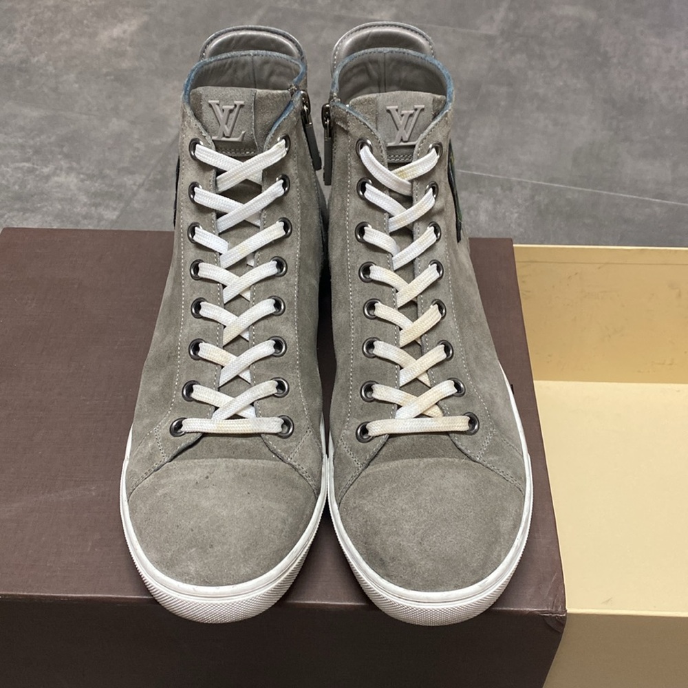 Authentic Louis Vuitton Hightop Suede Sneakers (BoyScout Collection) - Picture 3 of 8